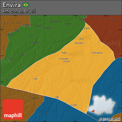 Political Map of Envira, darken