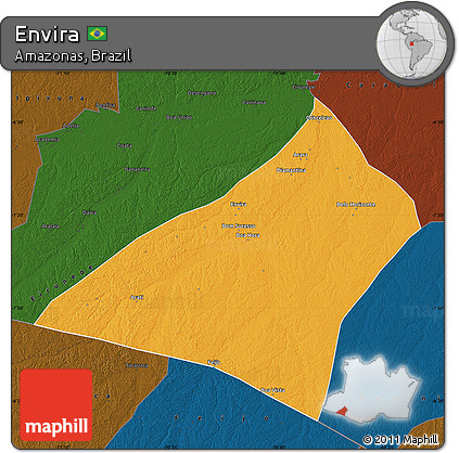Political Map of Envira, darken