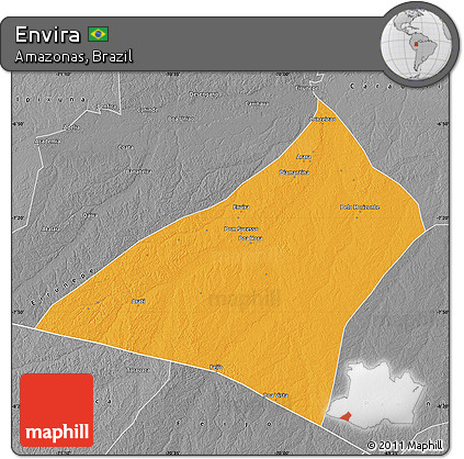 Political Map of Envira, desaturated