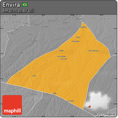 Political Map of Envira, desaturated