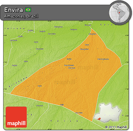Political Map of Envira, physical outside