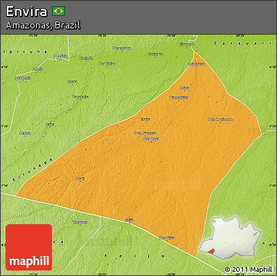 Political Map of Envira, physical outside