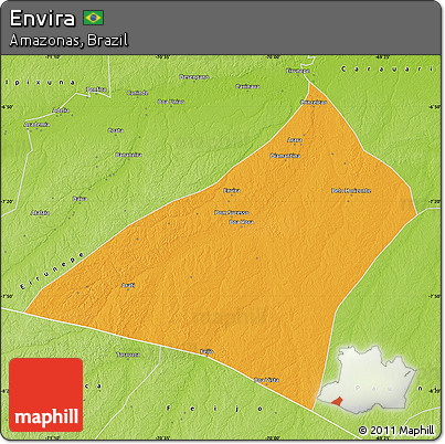 Political Map of Envira, physical outside