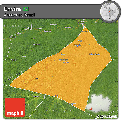 Political Map of Envira, satellite outside