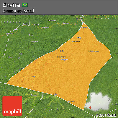 Political Map of Envira, satellite outside