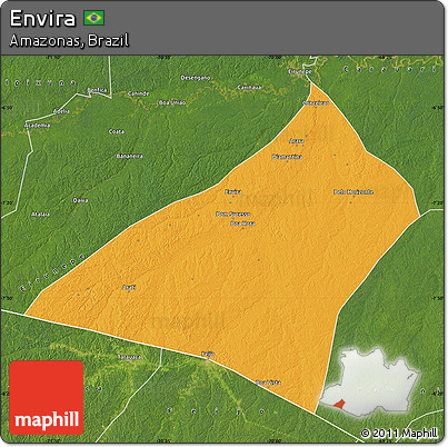 Political Map of Envira, satellite outside