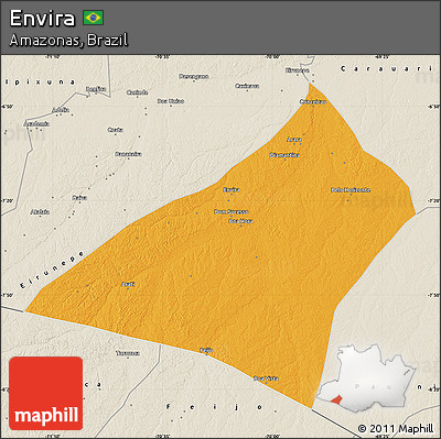 Political Map of Envira, shaded relief outside