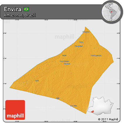 Political Map of Envira, single color outside