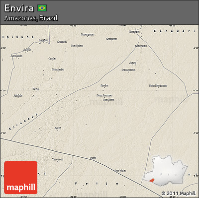 Shaded Relief Map of Envira