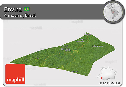 Satellite Panoramic Map of Envira, cropped outside