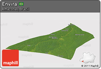 Satellite Panoramic Map of Envira, cropped outside