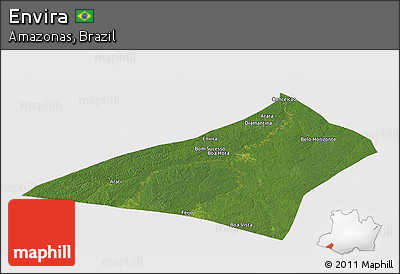 Satellite Panoramic Map of Envira, cropped outside