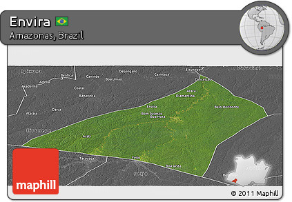 Satellite Panoramic Map of Envira, desaturated