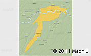 Savanna Style 3D Map of Fonte Boa