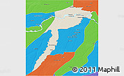 Shaded Relief 3D Map of Fonte Boa, political outside