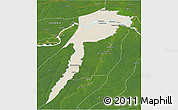 Shaded Relief 3D Map of Fonte Boa, satellite outside