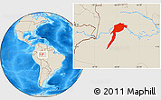 Shaded Relief Location Map of Fonte Boa