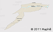 Shaded Relief Panoramic Map of Fonte Boa, cropped outside