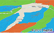 Shaded Relief Panoramic Map of Fonte Boa, political outside
