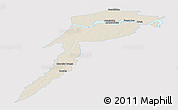 Shaded Relief Panoramic Map of Fonte Boa, single color outside