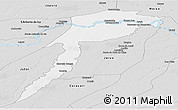 Silver Style Panoramic Map of Fonte Boa