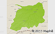 Physical 3D Map of Labrea, shaded relief outside