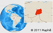 Shaded Relief Location Map of Labrea