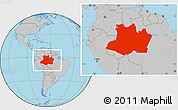 Gray Location Map of Amazonas