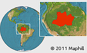 Satellite Location Map of Amazonas