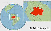 Savanna Style Location Map of Amazonas