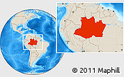 Shaded Relief Location Map of Amazonas