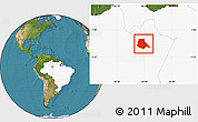 Satellite Location Map of Manaus, highlighted country