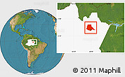 Satellite Location Map of Manaus, highlighted parent region