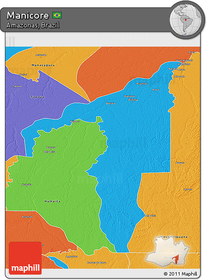 Political 3D Map of Manicore