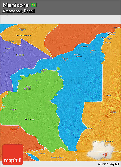 Political 3D Map of Manicore