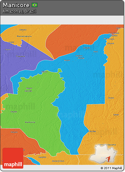 Political 3D Map of Manicore