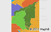 Satellite 3D Map of Manicore, political outside