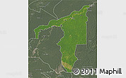 Satellite 3D Map of Manicore, semi-desaturated