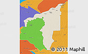Shaded Relief 3D Map of Manicore, political outside