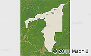 Shaded Relief 3D Map of Manicore, satellite outside
