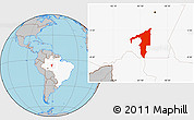 Gray Location Map of Manicore, highlighted country