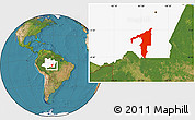 Satellite Location Map of Manicore, highlighted parent region