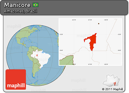 Savanna Style Location Map of Manicore, highlighted country