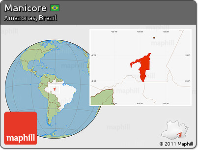 Savanna Style Location Map of Manicore, highlighted country