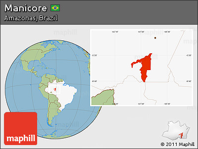 Savanna Style Location Map of Manicore, highlighted country