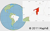 Savanna Style Location Map of Manicore, highlighted country