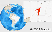 Shaded Relief Location Map of Manicore, highlighted country