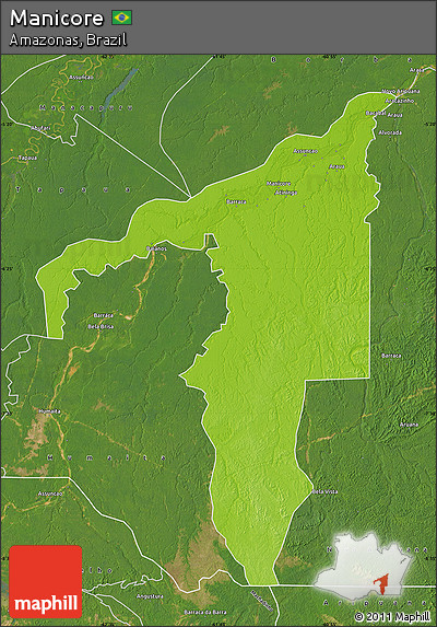 Physical Map of Manicore, satellite outside