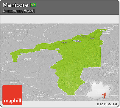 Physical Panoramic Map of Manicore, lighten, desaturated