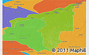 Physical Panoramic Map of Manicore, political outside